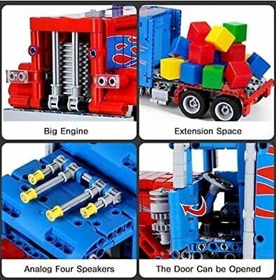Open Box Semi Truck Remote Control Building Blocks Toy Bricks Set | General Jim's Toys