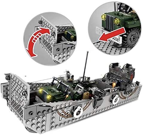 Open Box World War 2 Landing Craft plus Jeep Vehicle & Figures