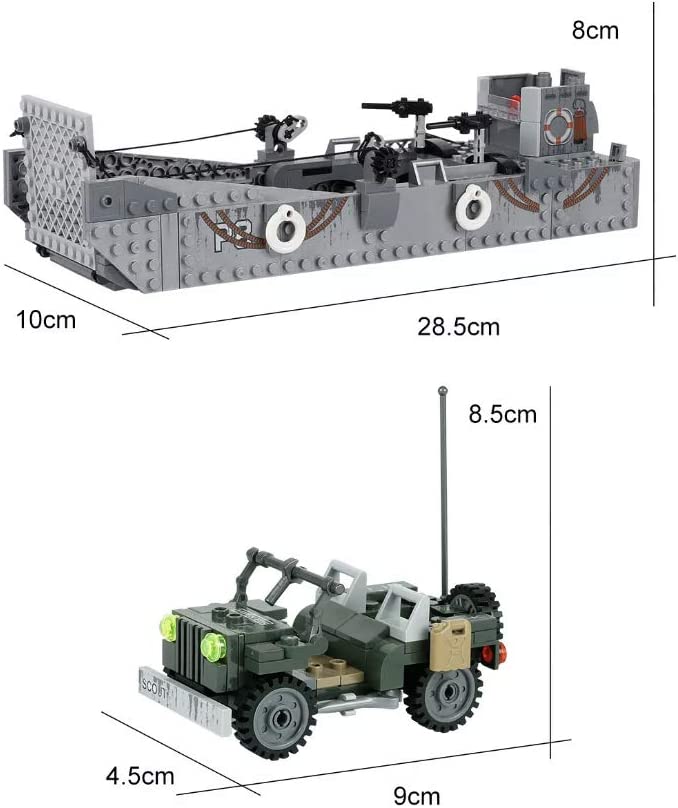 Open Box World War 2 Landing Craft plus Jeep Vehicle & Figures