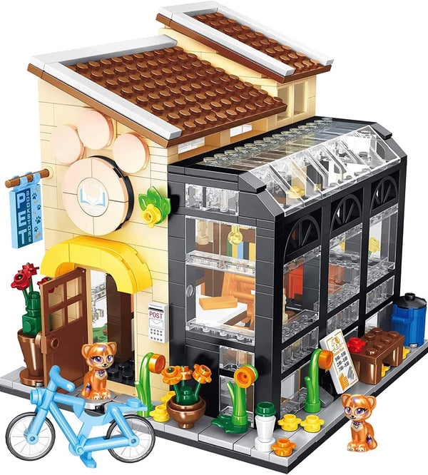 Cat Café Modular Building Bookshop Toy Building Blocks Bricks Set General Jim's Main