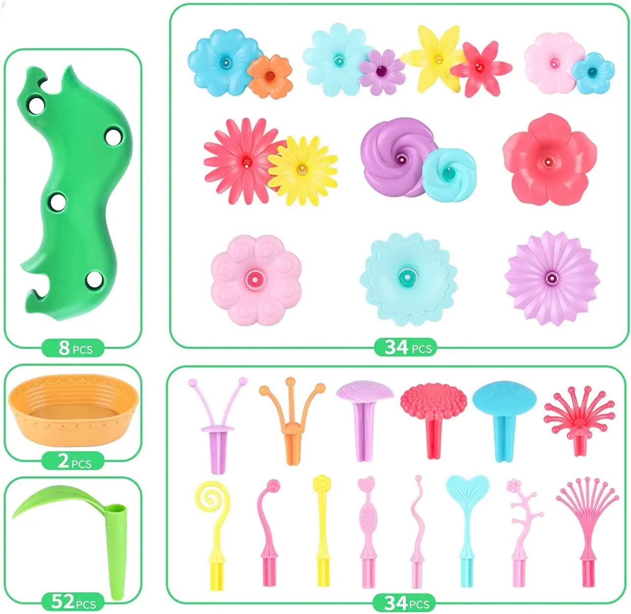 Flower Garden Building Blocks Toy Bricks Set General Jim's Toys Parts 2