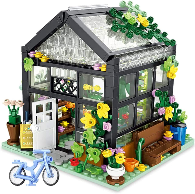 Modular Greenhouse Botanical Flowers Toy Bricks Set