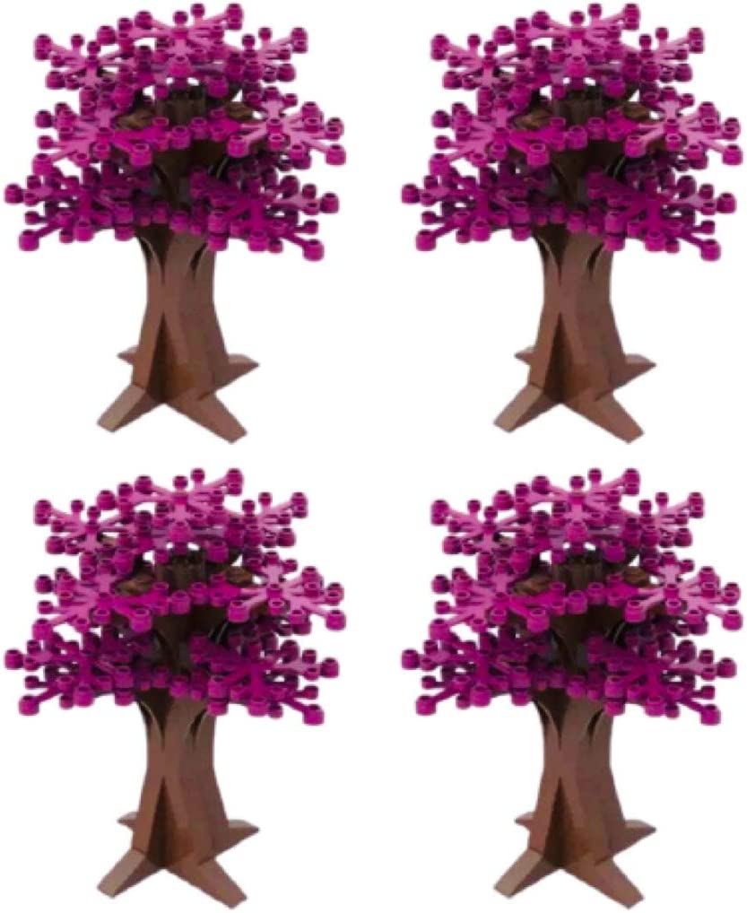 Set of 4 Pink Building Blocks Tree Decorations Botanical Building Bricks Trees General Jim's Toys Main