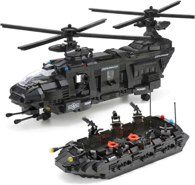 Police SWAT Team Helicopter Building Blocks Set, available at General Jim's Toys