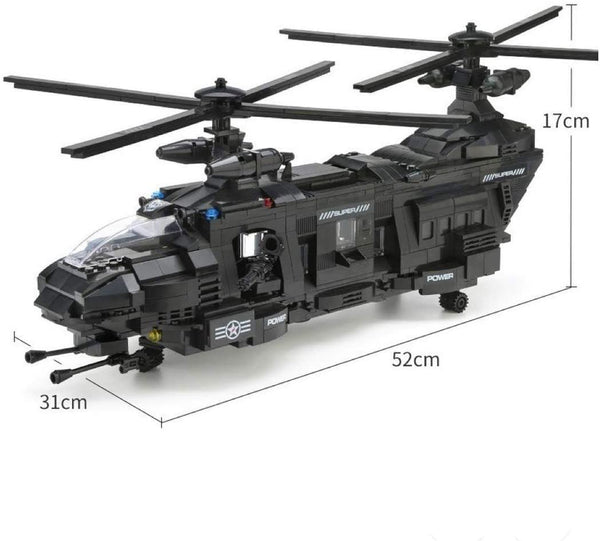 Police Swat Team Helicopter Building Blocks Toy Set