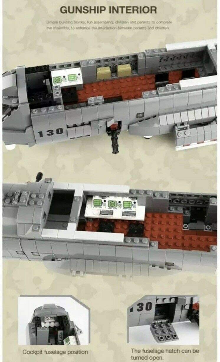 Open Box | AC-130 Hercules Air Gunship Plane Building Blocks Set | 1,713 Piece Set | GJ-USAC130