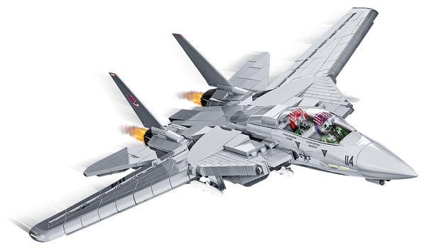 Grumman F-14 Tomcat building blocks set with pilot figures, display stand, and Top Gun™ logo on General Jim's Toys website