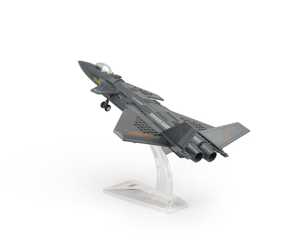 Adjustable Plane Display Stand for building block aircraft models, showcasing stability and customizable design, available at General Jim's Toys