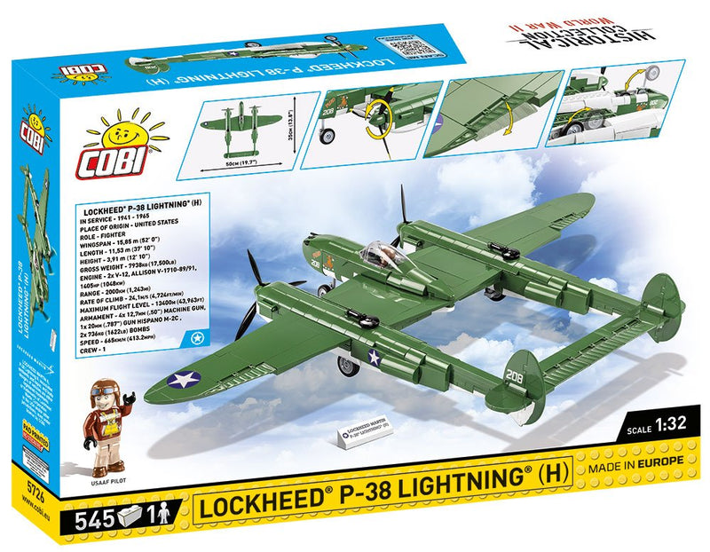 COBI Lockheed P-38 Lightning Aircraft Building Blocks Toy Bricks Set #5726
