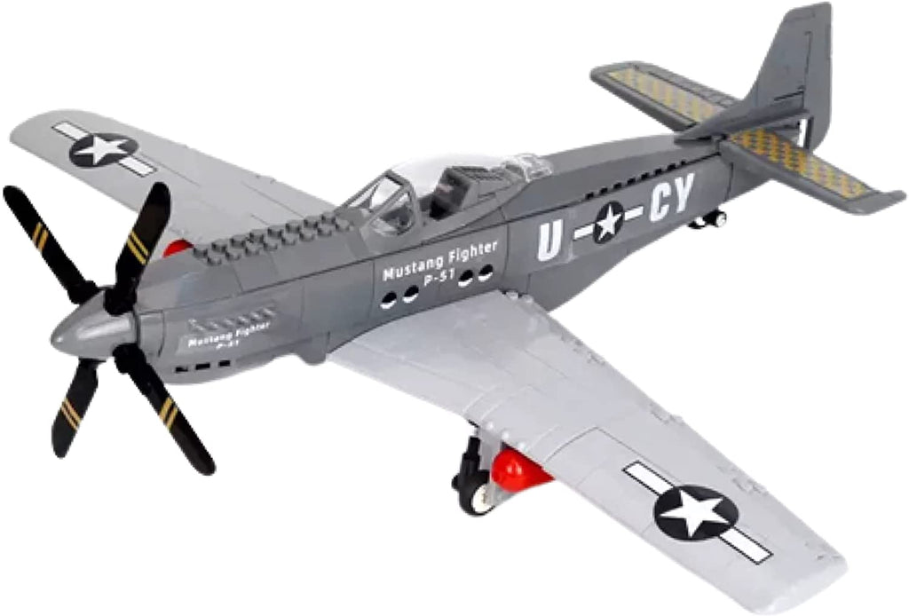  iqipets WW2 Military Airplane Building Blocks Set - 258 Pieces  P-51 Mustang Fighter Building Kits for Kids & Boys Ages 6-10+ as Birthday  Gift : Toys & Games