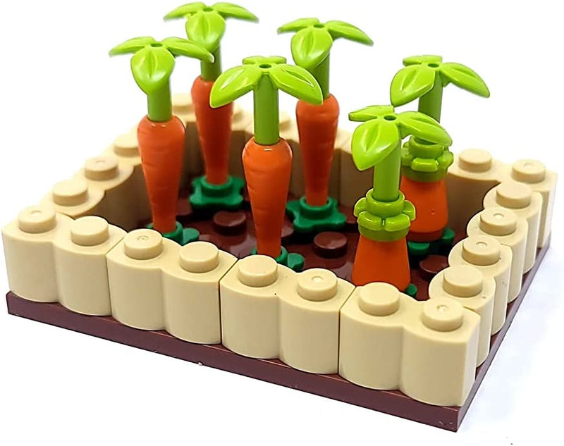 Bright Colorful Vegetable Garden Plot Building Blocks Toy Bricks Set | 6 Section Plot | General Jim's Toys