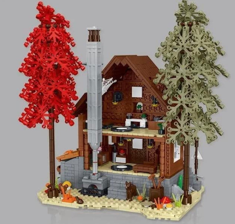 Chalet Style Forest Cabin 1643 Piece Modular Building Blocks Bricks Set Model Expert Creator with LED Light Set