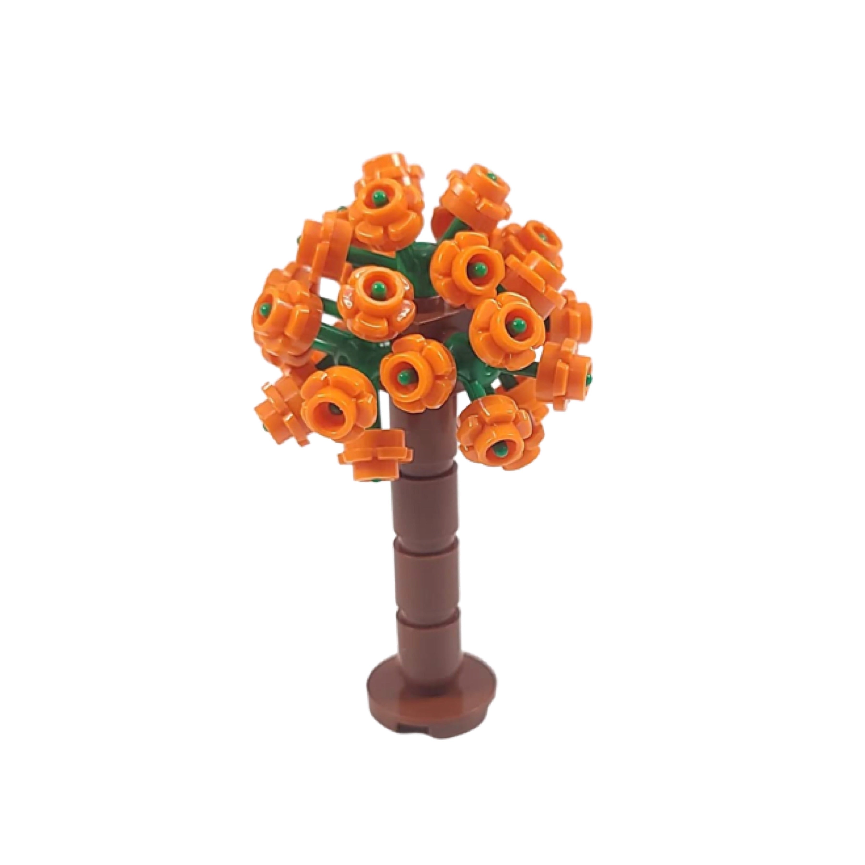 Flowering Trees - Set of 9 - Colorful Building Blocks Bricks Accessories for City Streets, Park or Rural Farm and Garden Setups