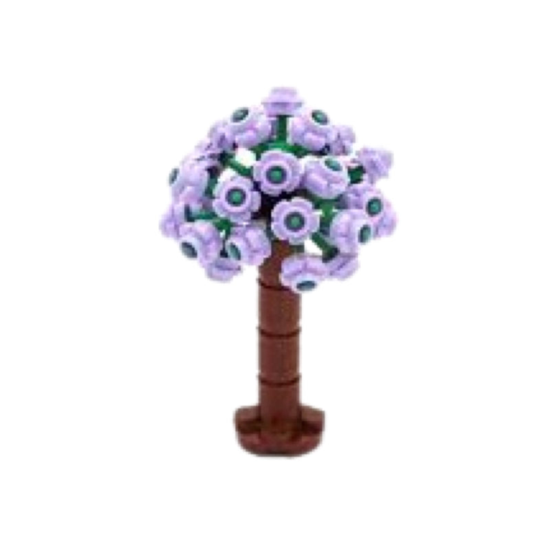 Flowering Trees - Set of 9 - Colorful Building Blocks Bricks Accessories for City Streets, Park or Rural Farm and Garden Setups