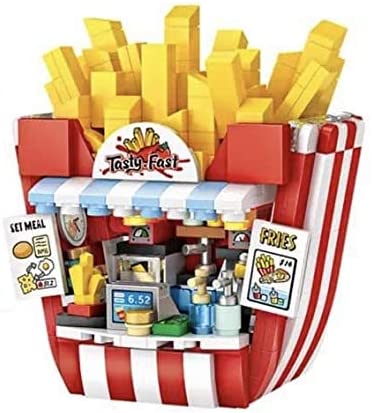 Mini Street Building Blocks Blocks Amusement Park French Fry Stand Toy Bricks Set | General Jim's Toys