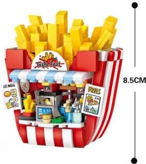 Mini Street Building Blocks Blocks Amusement Park French Fry Stand Toy Bricks Set | General Jim's Toys