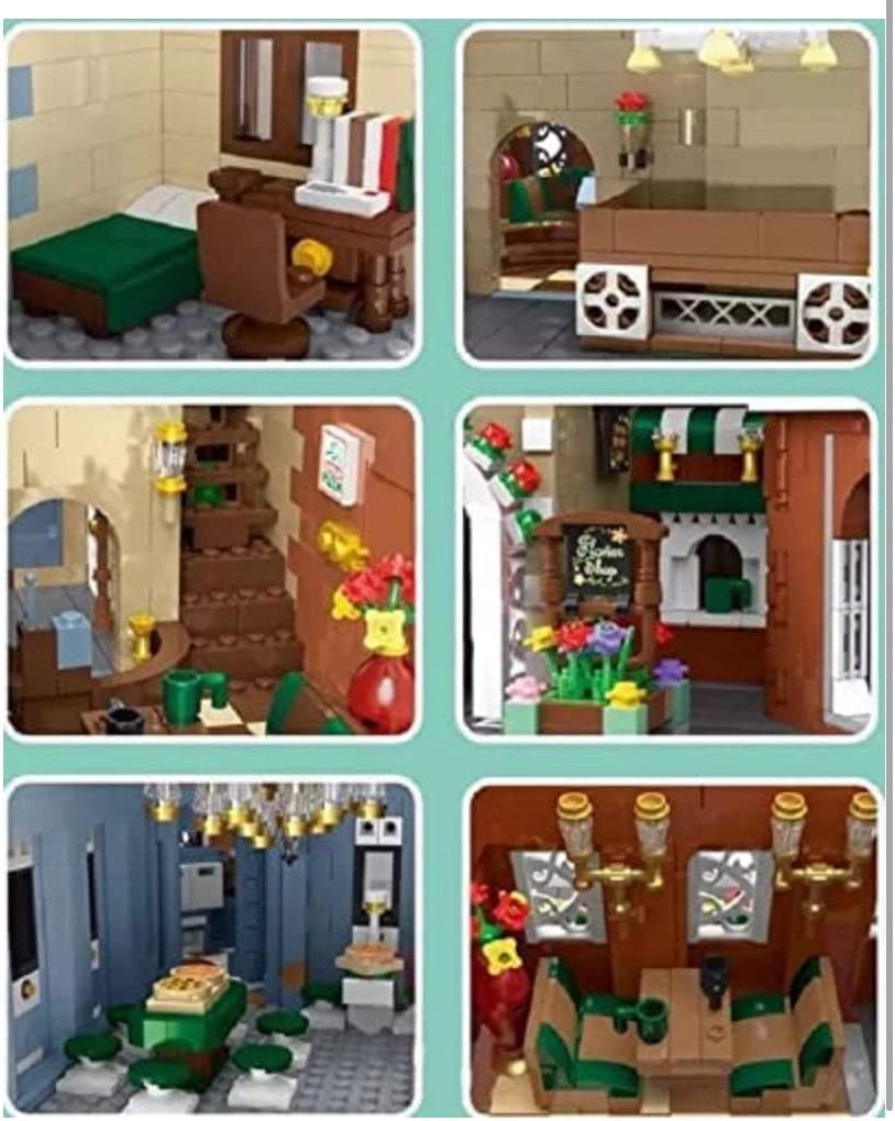 Open Box Corner Flower Shop and Café Modular Building Blocks Toy Set | General Jim's