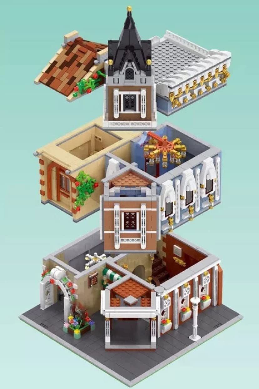Open Box Corner Flower Shop and Café Modular Building Blocks Toy Set | General Jim's