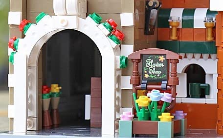 Open Box Corner Flower Shop and Café Modular Building Blocks Toy Set | General Jim's