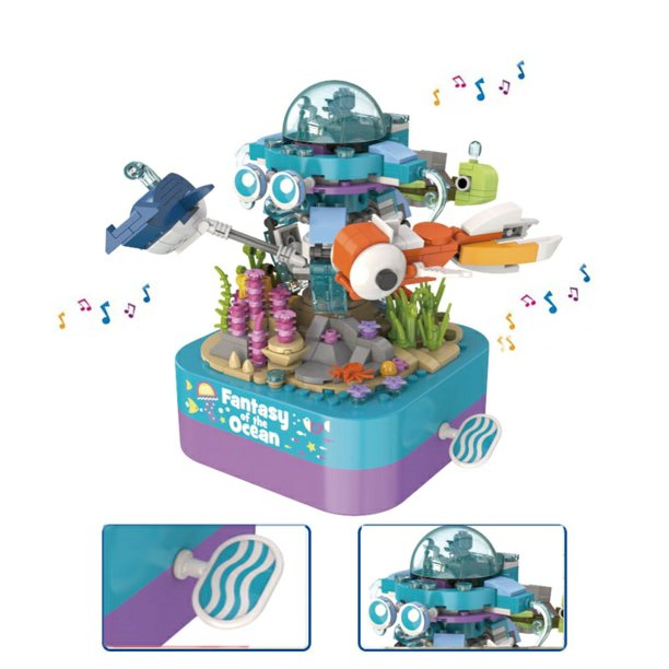 Fantasy Dream Ocean Rotating Music Building Blocks Toy Bricks Set | General Jim's Toys