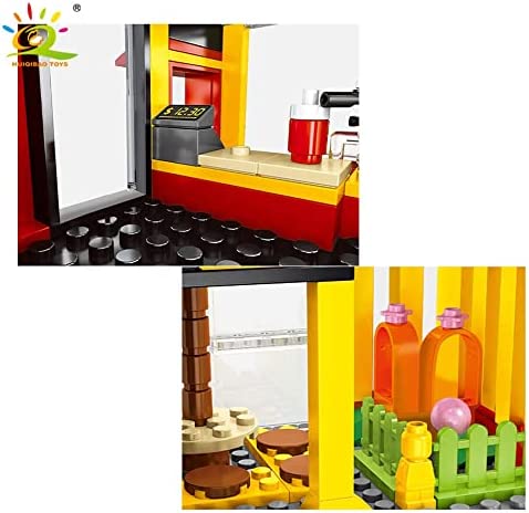 OPEN BOX City Creator Street Fast Food Restaurant Building Blocks Toy Bricks Set | General Jim's Toys