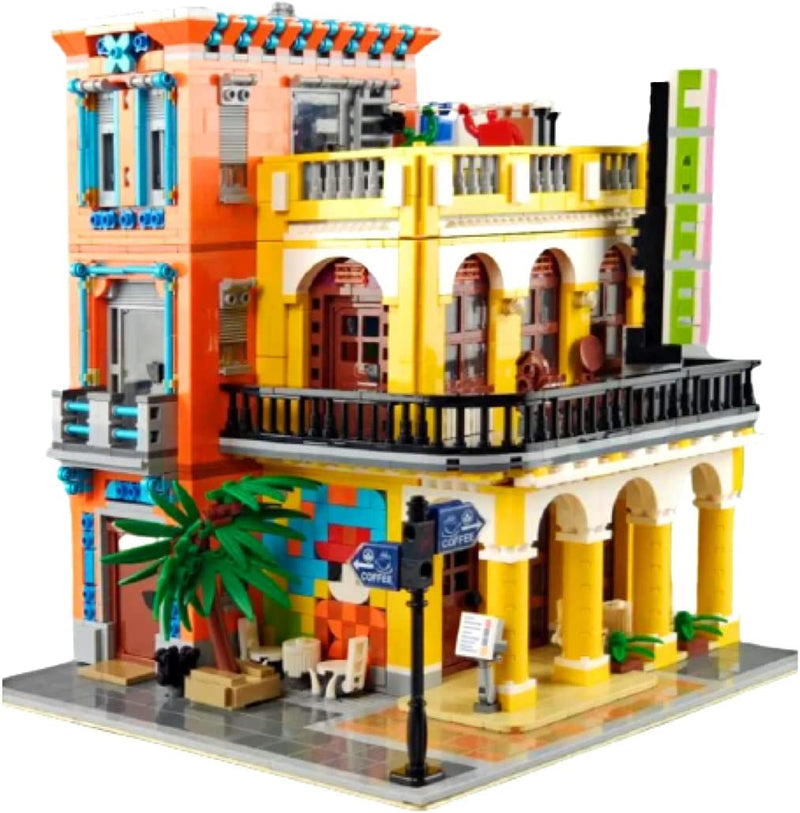 OPEN BOX Cafe Havana Modular Coffee House Streetview Creator Building Blocks Toy Bricks Set | General Jim's Toys