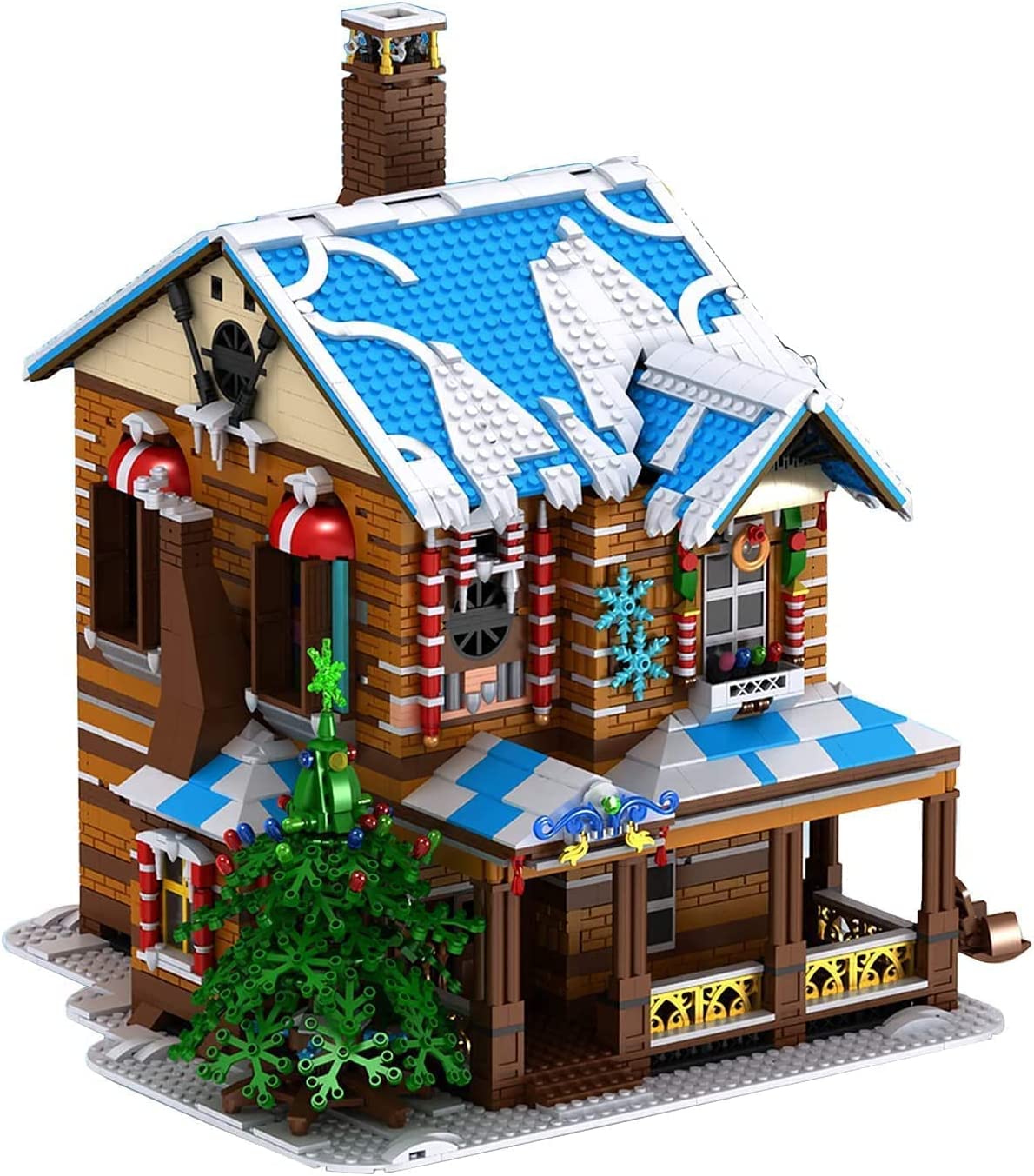 Holiday Musical Christmas Cabin Building Block Set | General Jim's Toys & Bricks | GJ-MCC