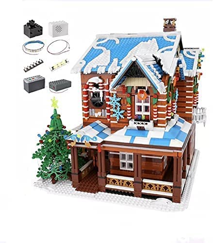 Holiday Musical Christmas Cabin Building Block Set | General Jim's Toys & Bricks | GJ-MCC