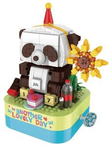 Musical Panda Pet Wind Up Building Blocks Toy Bricks Set | General Jim's Toys