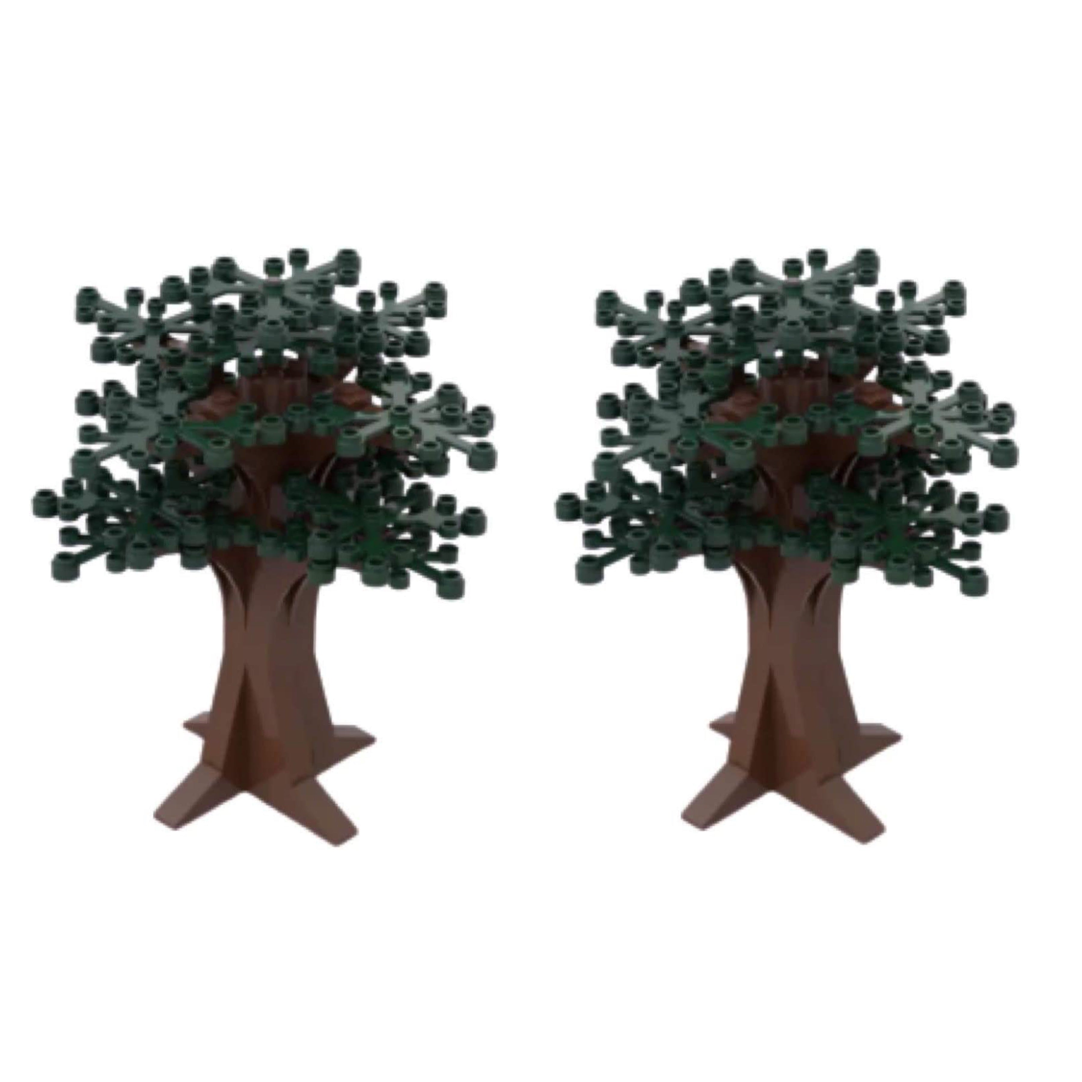 2 Dark Green Trees – Botanical Building Block Decoration| General Jim's Toys & Bricks | GJ-2DRKT