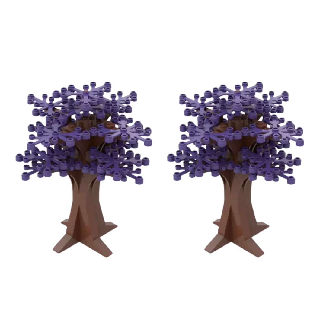 2 Purple Trees – Botanical Building Block Decoration| General Jim's Toys & Bricks | GJ-2PURPT