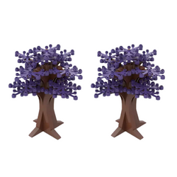 Set of 2 Purple Building Blocks Trees | Botanical Bricks Decorations | General Jim's Toys