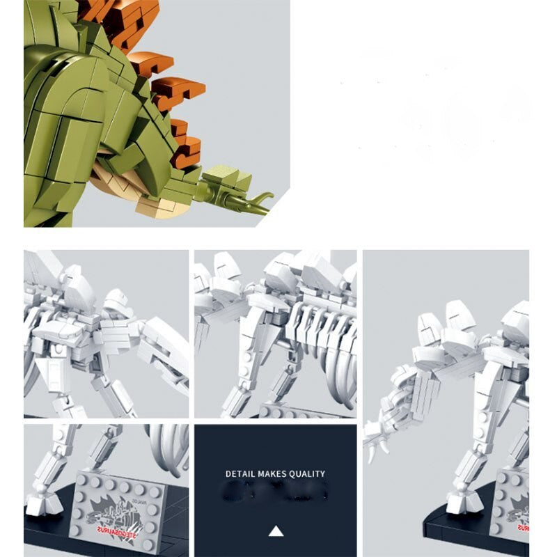Open Box |  Stegosaurus Toy Dinosaur and Fossil 2 in 1 Set | Open Box GJ-STEG