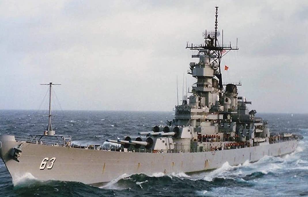 Photograph of the actual USS Missouri historic battleship during World War II