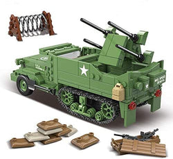 WW2 M16 MGMC Half-Track Anti-Aircraft Building Blocks Toy Set