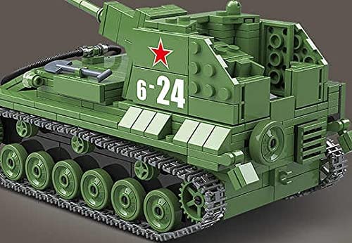 SU76M WWII Soviet Tank Building Blocks Toy Bricks Set