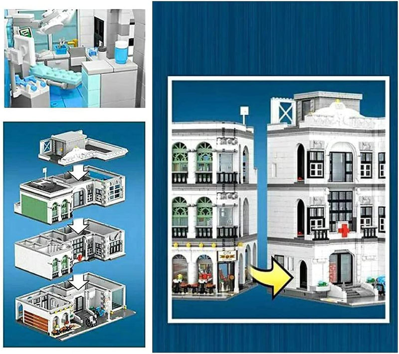 Street View Hospital Modular Building Blocks Toy Bricks Set | General Jim's Toys