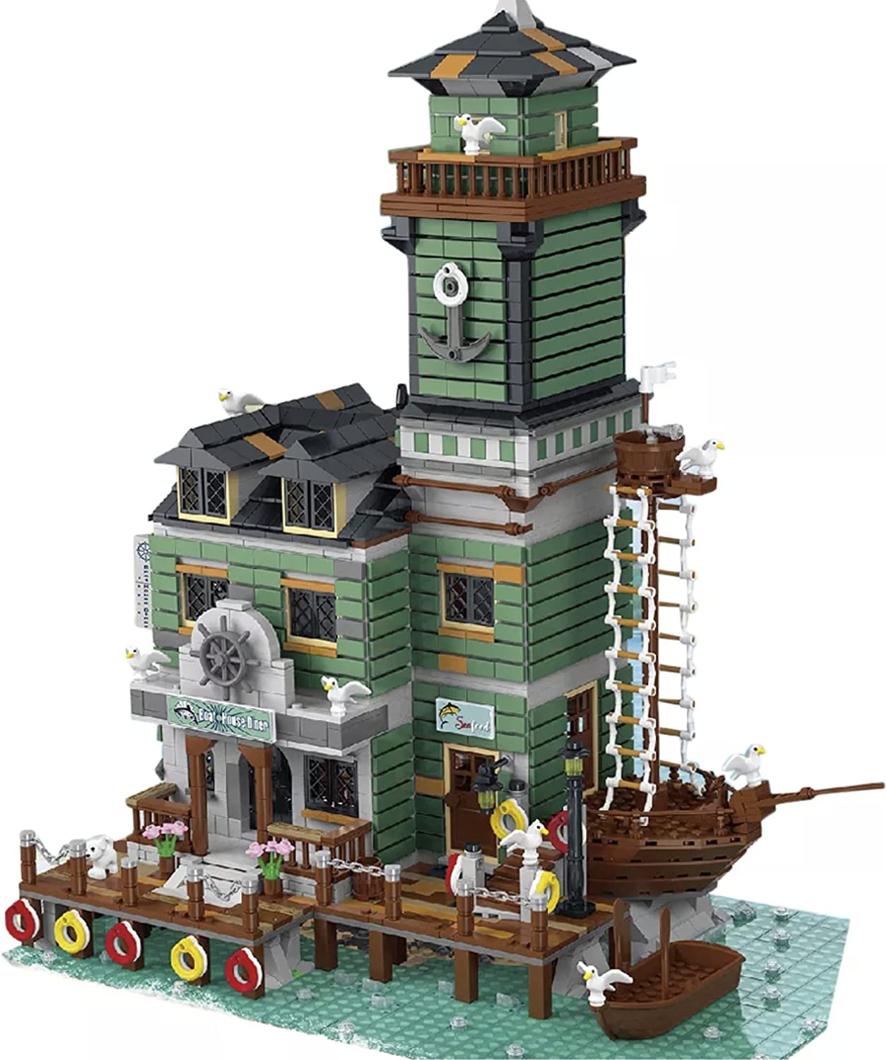 Harbortown Boat House Diner Building Blocks Set | General Jim’s Toys & Bricks | GJ-BHD