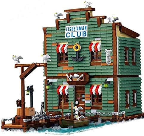 INSOON Fishing Village Store House Building Set with LED Light,  1845PCS Wood Cabin Mini Building Block Architecture Kit for Adults Boys  Girls Ages 8+ : Toys & Games