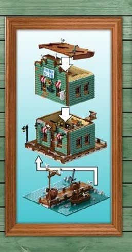Harbortown Fishing Club Shop Modular Building Blocks Toy Bricks Set | General Jim's Toys