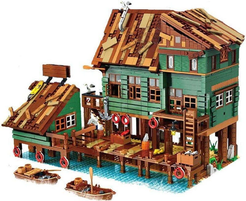 Fishing Village Building Blocks Captain's Wharf Modular Building Bricks Toy Set | General Jim's Toys