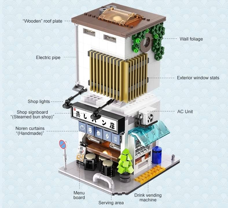 Japanese Steamed Bun House Building Block Set | General Jim's Toys & Bricks | GJ-JSBH