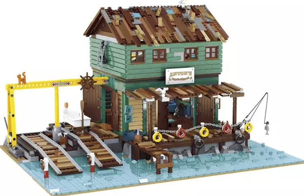  INSOON Fishing Village Store House Building Set with LED Light,  1845PCS Wood Cabin Mini Building Block Architecture Kit for Adults Boys  Girls Ages 8+ : Toys & Games