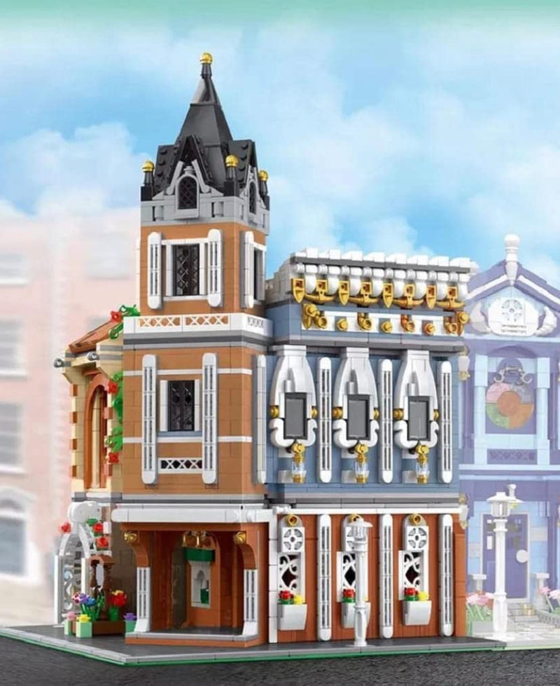Corner Flower Shop and Café Street View Creator Modular City Building Blocks Set | General Jim's Toys