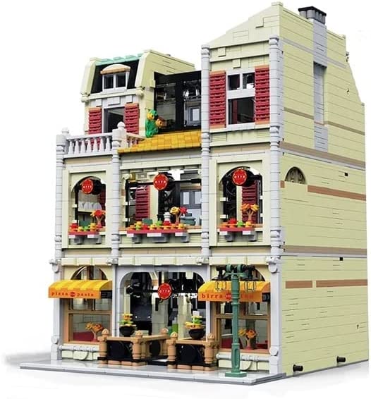 Street View Pizzeria Pizza Shop Modular House Building Blocks Toy Bricks Set | General Jim's Toys