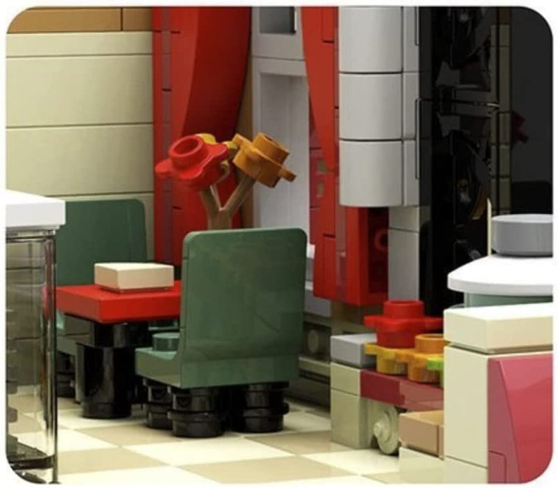 Street View Pizzeria Pizza Shop Modular House Building Blocks Toy Bricks Set | General Jim's Toys