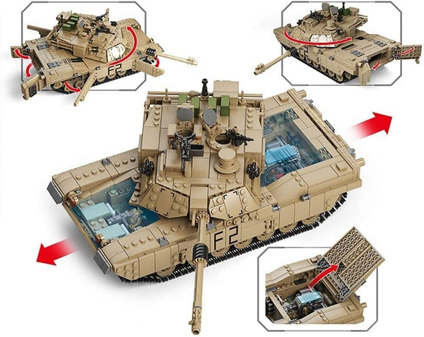 OPEN BOX US M1A2 Abrams Main Battle Tank and Hummer Building Blocks Toy Bricks Set | General Jim's Toys