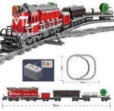 OPEN BOX Building Blocks City Series Power Red Diesel Cargo Train Building Blocks Set