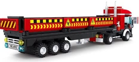 Red Heavy Truck Transport Vehicle Building Blocks Toy Bricks Set | General Jim's Toys