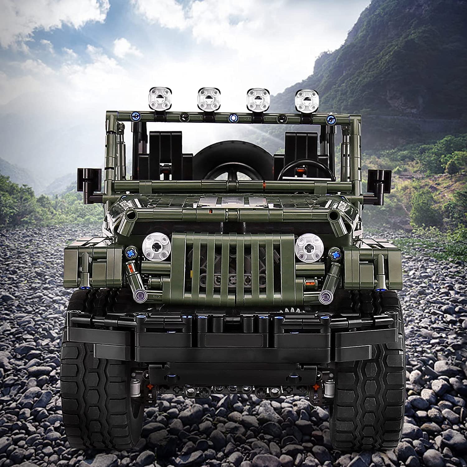 Off Road Vehicle Jeep Wrangler Building Blocks Toy Bricks Set | General Jim's Toys